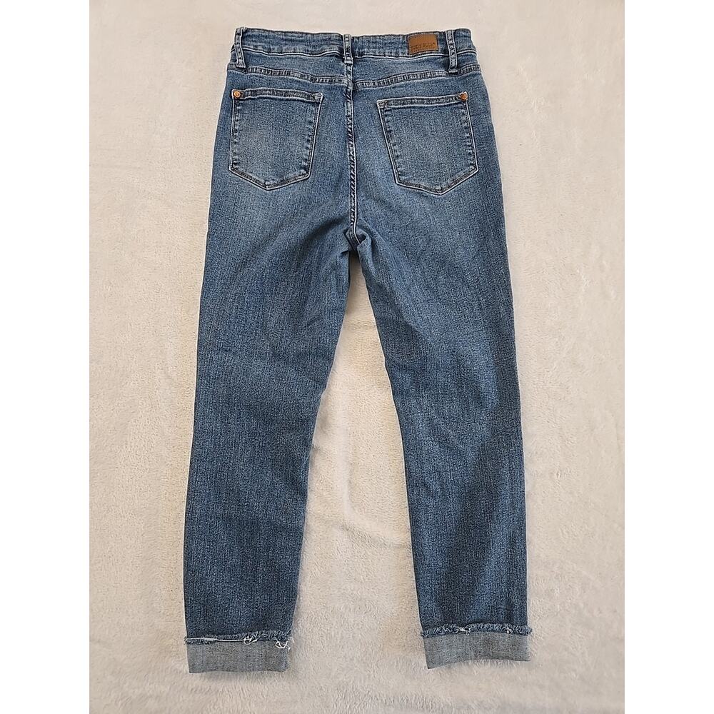 Judy Blue High-waisted Cropped Skinny Jeans Womans Sz 9/29 JB88259 Frayed Cuffs - Picture 12 of 14